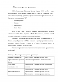 Отчёт о производственной практике - ООО «Алкогольная Сибирская Группа» (г. Омск) Образец 65824