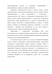 Свобода совести и вероисповедания в Российской Федерации Образец 76834